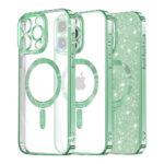 Coque Techsuit Luxury Glitter MagSafe pour iPhone 12 Pro - Light Green