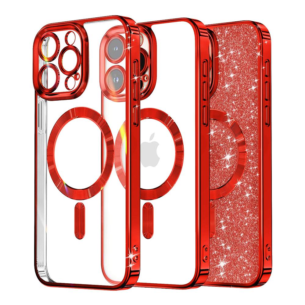 1129963 Coque Techsuit Luxury Glitter MagSafe pour iPhone 13 Pro - Red – Image 1