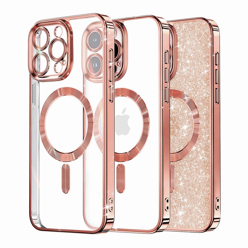 1130089 Coque Techsuit Luxury Glitter MagSafe pour iPhone 14 Pro Max - Rose Gold – Image 1
