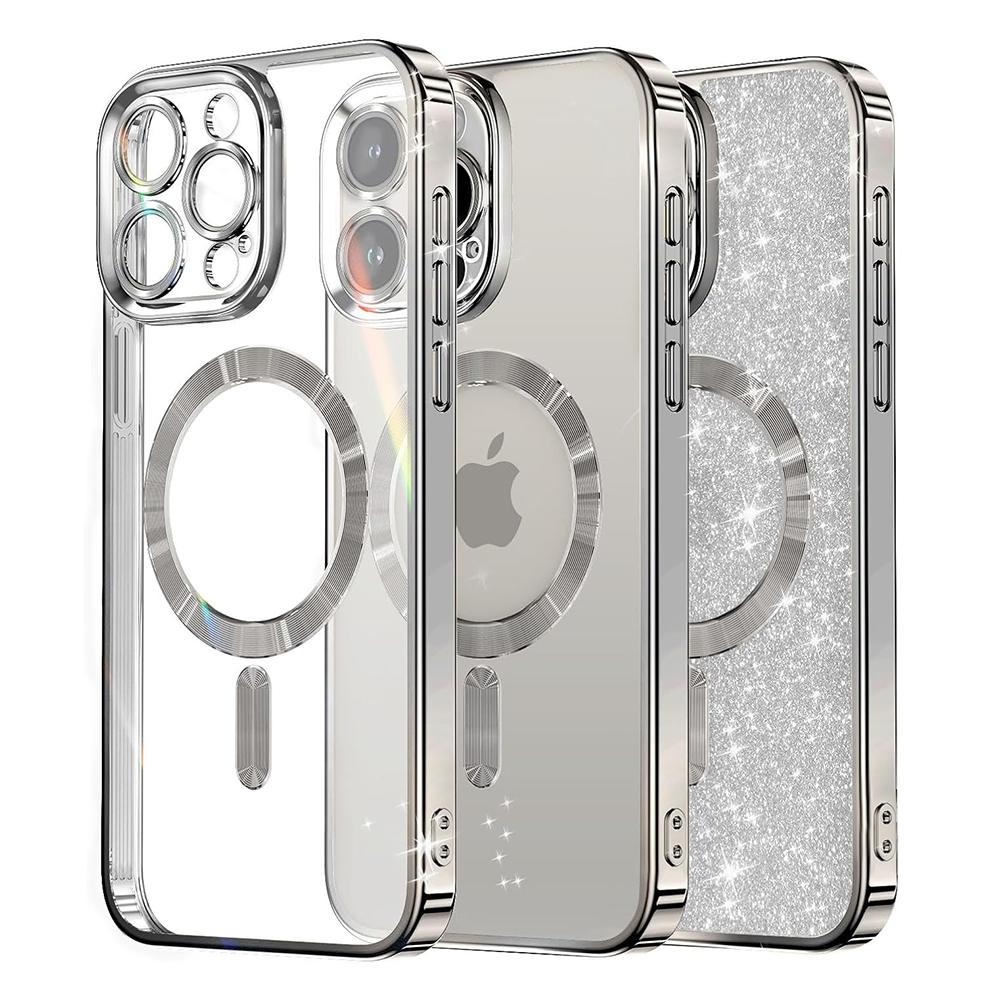 1130809 Coque Techsuit Luxury Glitter MagSafe pour iPhone 14 Pro - Silver – Image 1
