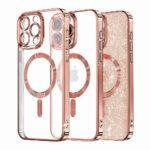 Coque Techsuit Luxury Glitter MagSafe pour iPhone 15 Pro Max - Rose Gold