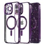 Coque Techsuit Luxury Glitter MagSafe pour iPhone 15 Pro Max - Deep Purple