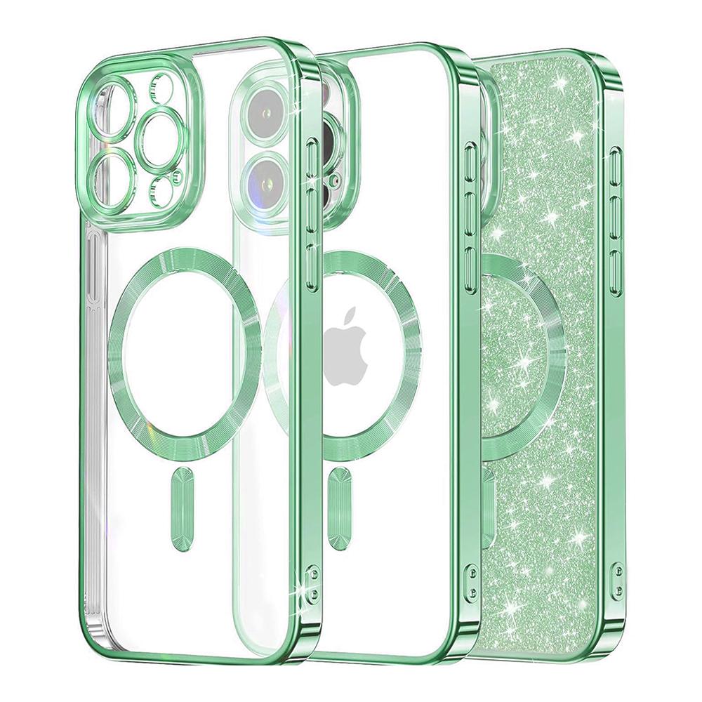 1131979 Coque Techsuit Luxury Glitter MagSafe pour iPhone 15 Pro - Light Green – Image 1