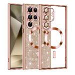 Coque Techsuit Luxury Glitter MagSafe pour Samsung Galaxy S22 Ultra - Rose Gold