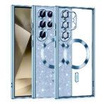 Coque Techsuit Luxury Glitter MagSafe pour Samsung Galaxy S22 Ultra - Light Blue