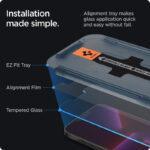 Lot de 2 protections d'écran Spigen Glas.tR EZ-FIT pour iPhone 13 / iPhone 13 Pro / iPhone 14 / iPhone 16e - Clear – Image 6