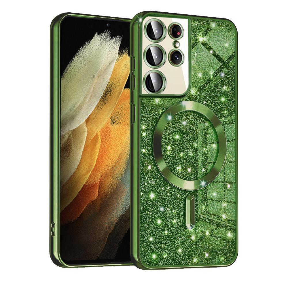 1150297 Coque Techsuit Luxury Glitter MagSafe pour Samsung Galaxy S21 Ultra - Deep Green – Image 1