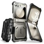 Coque remborcée I-Blason Armorbox avec clip ceinture pour Samsung Galaxy Z Flip6 / Flip7 FE - Titan Gray