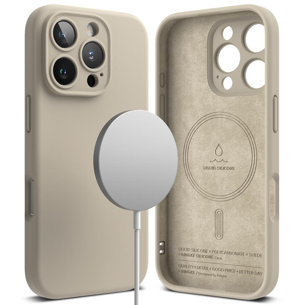 1452199 Coque Ringke Silicone Magnetic MagSafe pour iPhone 16 Pro Max - Stone – Image 1