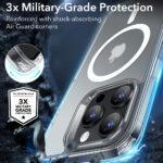 Coque MagSafe ESR Classic Hybrid HaloLock pour iPhone 16 Pro Max - Frosted Clear – Image 5