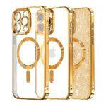Coque Techsuit Luxury Glitter MagSafe pour iPhone 16 Pro Max - Gold