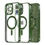 Coque Techsuit Luxury Glitter MagSafe pour iPhone 16 Pro - Deep Green