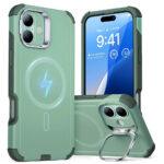 Coque renforcée ESR Cyber Armor Kickstand MagSafe pour iPhone 16 - Green