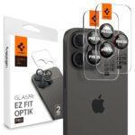 Lot de 2 protections d'objectif Spigen Optik.tR EZ Fit Pro Camera Glass pour iPhone 14 Pro / 14 Pro Max / 15 Pro / 15 Pro Max / 16 Pro / 16 Pro Max / 17 Pro / 17 Pro Max - Black