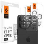 Lot de 2 protections d'objectif Spigen Optik.tR EZ Fit Pro Camera Glass pour iPhone 14 Pro / 14 Pro Max / 15 Pro / 15 Pro Max / 16 Pro / 16 Pro Max / 17 Pro / 17 Pro Max - Clear