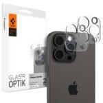 Lot de 2 protections d'objectif Spigen Optik.tR Camera Glass pour iPhone 14 Pro / 14 Pro Max / 15 Pro / 15 Pro Max / 16 Pro / 16 Pro Max - Clear