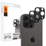 Lot de 2 protections d'objectif Spigen Optik.tR Camera Glass pour iPhone 14 Pro / 14 Pro Max / 15 Pro / 15 Pro Max / 16 Pro / 16 Pro Max - Black