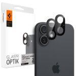 Lot de 2 protections d'objectif Spigen Optik.tR Camera Glass pour iPhone 16 / iPhone 16 Plus - Black