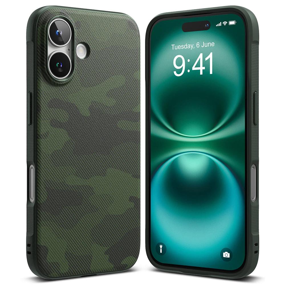 1513567 Coque Ringke Onyx Design pour iPhone 16 Plus - Camo Green – Image 1
