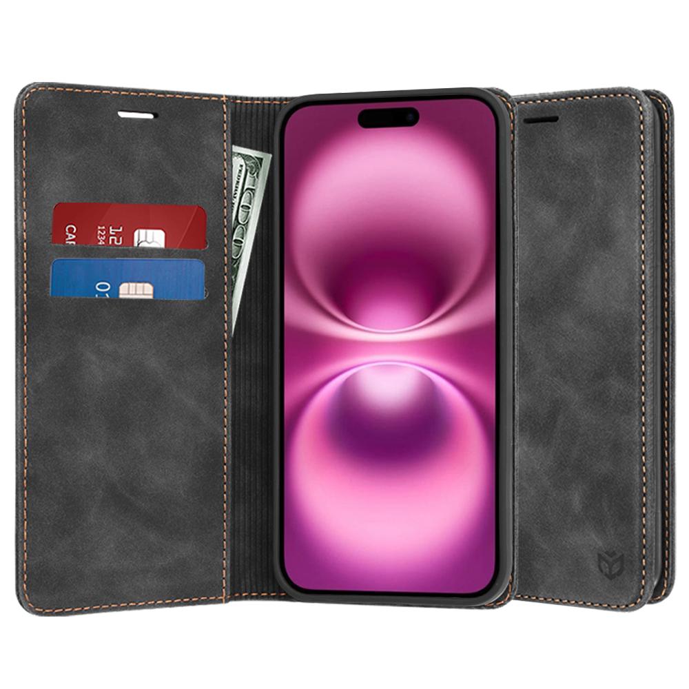 1515277 Étui portefeuille Techsuit Confy Cover pour iPhone 16 Plus - Black – Image 1