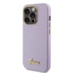 Coque Guess Glitter Glossy Script pour iPhone 15 Pro - Light Purple – Image 4