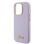 Coque Guess Glitter Glossy Script pour iPhone 15 Pro - Light Purple – Image 5