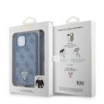 Coque Guess Crossbody 4G Metal Logo avec cordon pour iPhone 15 - Blue – Image 6