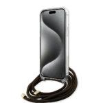 Coque Guess Crossbody Cord 4G Print avec cordon pour iPhone 15 - Brown – Image 2
