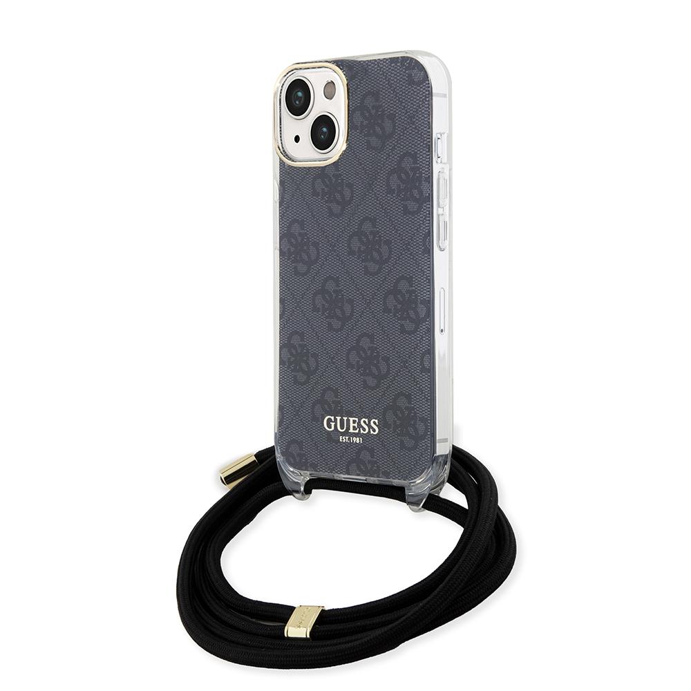 1551565 Coque Guess Crossbody Cord 4G Print avec cordon pour iPhone 15 - Black – Image 1
