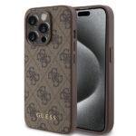 Coque Guess Hardcase 4G Metal Gold Logo pour iPhone 15 Pro - Brown