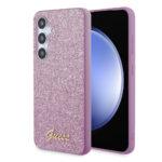 Coque Guess Glitter Script pour Samsung Galaxy S24 - Purple