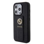 Coque Guess Grip Stand 4G Saffiano Strass pour iPhone 15 Pro Max - Black – Image 4