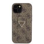 Coque Guess Grip Stand 4G Triangle Strass pour iPhone 15 - Brown – Image 2