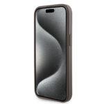 Coque Guess Grip Stand 4G Triangle Strass pour iPhone 15 - Brown – Image 3