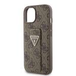 Coque Guess Grip Stand 4G Triangle Strass pour iPhone 15 - Brown – Image 5