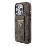 Coque Guess Grip Stand 4G Triangle Strass pour iPhone 15 Pro Max - Brown – Image 4