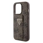 Coque Guess Grip Stand 4G Triangle Strass pour iPhone 15 Pro Max - Brown – Image 6