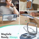 Coque MagSafe ESR Classic Hybrid HaloLock Kickstand pour iPhone 16 - Clear Blue – Image 3