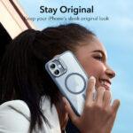 Coque MagSafe ESR Classic Hybrid HaloLock Kickstand pour iPhone 16 - Clear Blue – Image 5