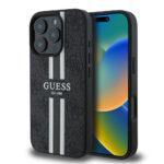 Coque Guess Hardcase 4G Printed Stripes MagSafe pour iPhone 16 Pro Max - Black