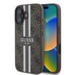 Coque Guess Hardcase 4G Printed Stripes MagSafe pour iPhone 16 Plus - Brown