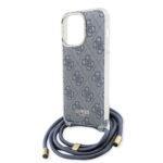 Coque Guess Crossbody Cord 4G Print avec cordon pour iPhone 15 Pro - Blue – Image 5