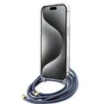 Coque Guess Crossbody Cord 4G Print avec cordon pour iPhone 15 Pro - Blue – Image 2