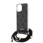 Coque Guess Crossbody Cord 4G Print avec cordon pour iPhone 15 Pro Max - Black – Image 5