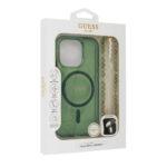 Coque Guess IML Glitter MagSafe avec dragonne de perles pour iPhone 16 Plus - Green – Image 6