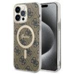 Coque Guess IML 4G MagSafe pour iPhone 15 Pro - Brown
