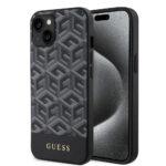 Coque Guess GCube Stripes MagSafe pour iPhone 15 - Black