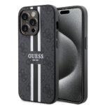 Coque Guess Hardcase 4G Printed Stripes MagSafe pour iPhone 15 Pro Max - Black