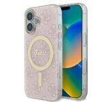 Coque Guess IML 4G MagSafe pour iPhone 16 - Pink