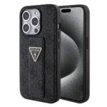 Coque Guess Grip Stand 4G Triangle Strass pour iPhone 15 Pro - Black